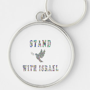 Support Israel – Gemstone Lettering Design Keychain