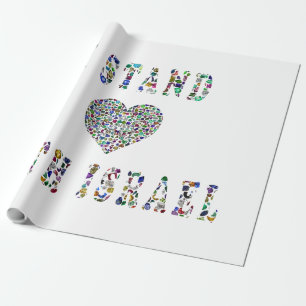 Support Israel – Gemstone Lettering Design Wrapping Paper