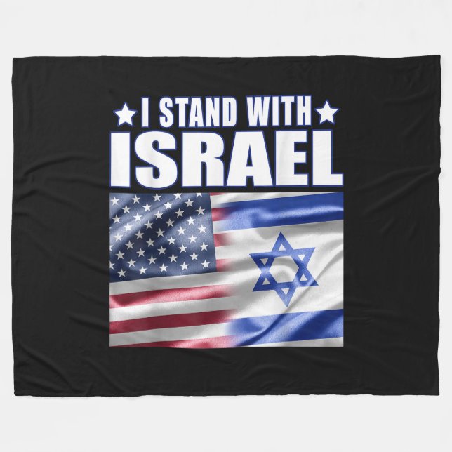 Support Israel I Stand with Israel  Fleece Blanket (Front (Horizontal))
