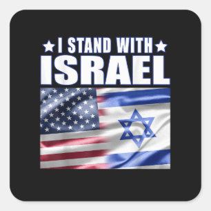 Support Israel I Stand with Israel Square Sticker