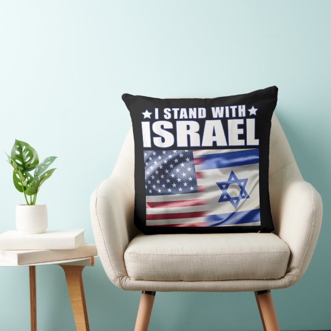 Support Israel I Stand with Israel  Throw Pillow (Chair)