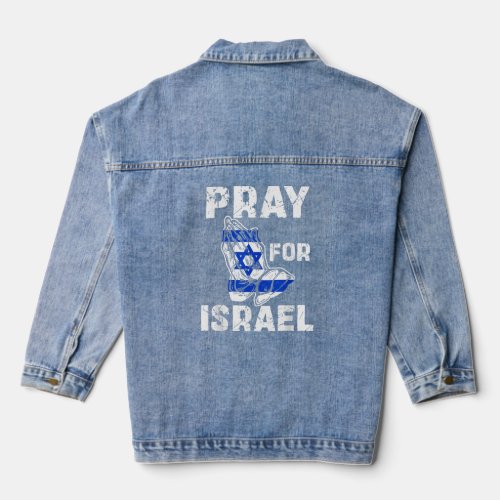 Support Israel Pray For Israel Israeli Flag   Denim Jacket