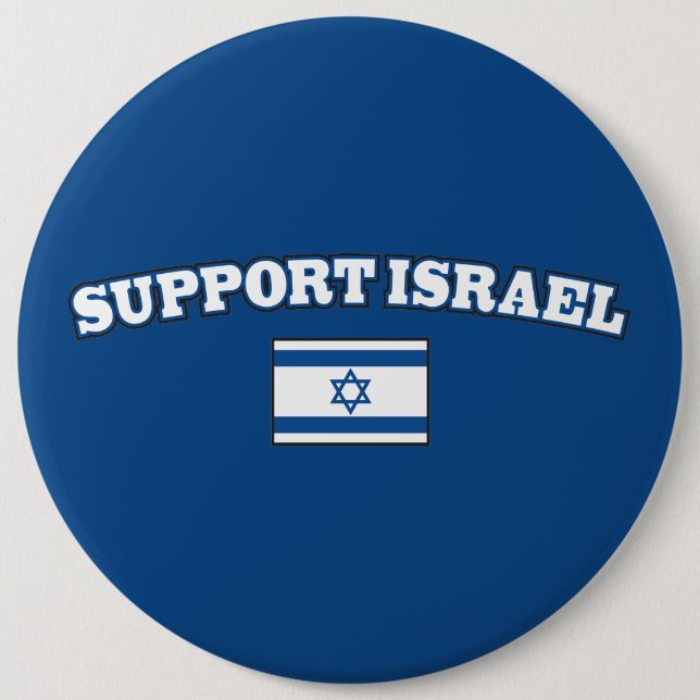 Support Israel with Flag Pinback Button (Front)