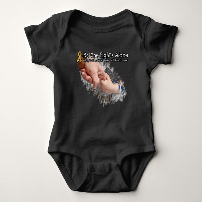 Support Julia's Fight!  Daddy's Hero Baby Bodysuit (Front)