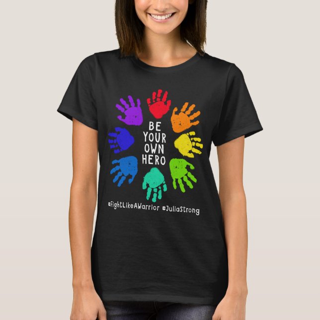 Support Julia's Fight!  Handprints T-Shirt (Front)