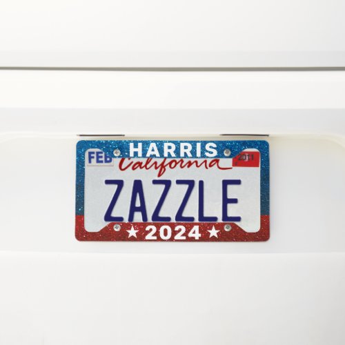 Support Kamala Harris 2024 Glitter Progress Unity License Plate Frame