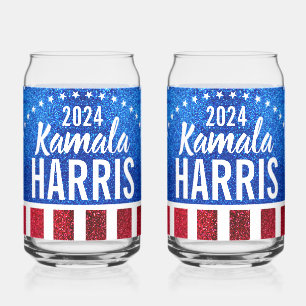 Support Kamala Harris 2024 Progress and Unity Can Glass