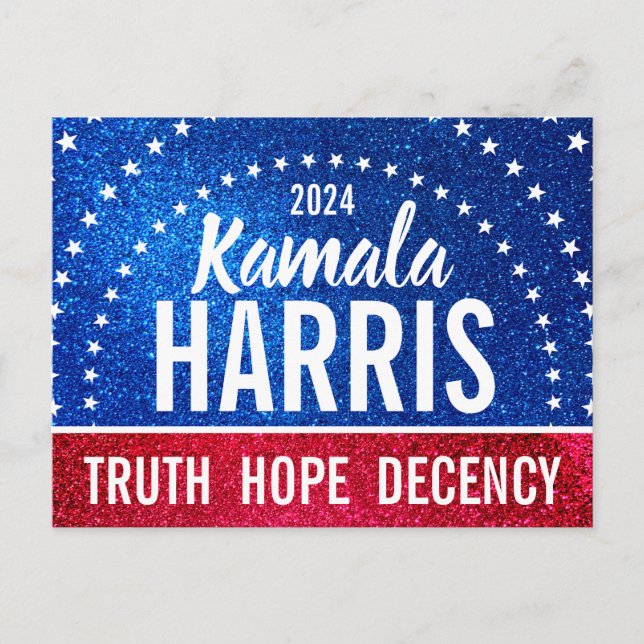 Support Kamala Harris 2024 Progress and Unity Postcard (Front)