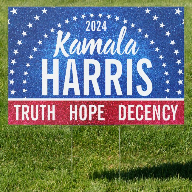 Support Kamala Harris 2024 Progress and Unity Sign (Insitu)
