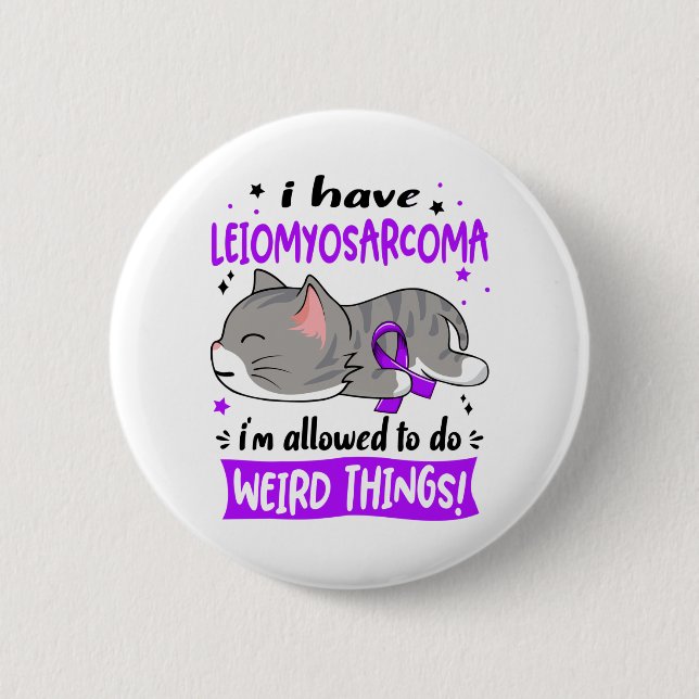 Support Leiomyosarcoma Awareness Ribbon Gifts Button (Front)