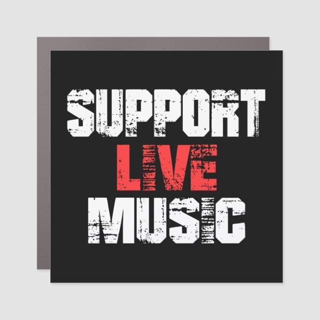 Support Live Music Car Magnet (Front)