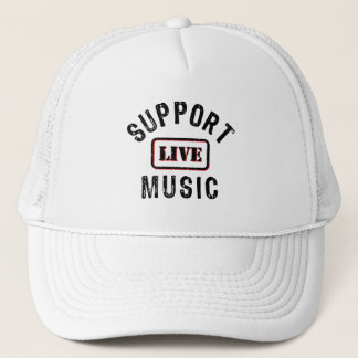 Support Live Music, Live Band, Music Concertgoer  Trucker Hat