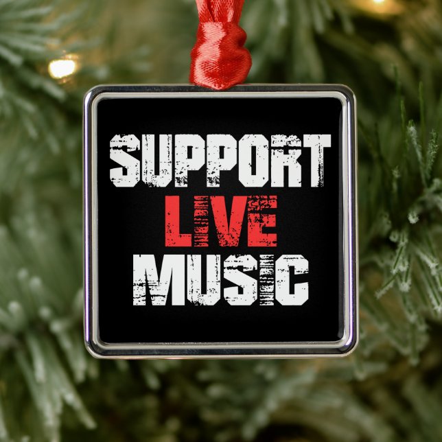 Support Live Music Metal Ornament (Tree)