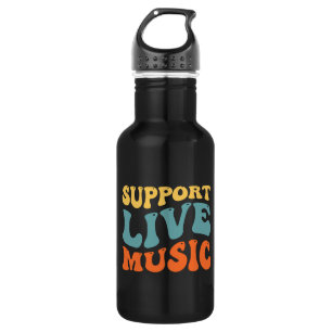 Support Live Music Stainless Steel Water Bottle