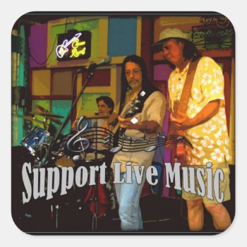 Support Live Music Sticker by slowtownemarketplace at Zazzle