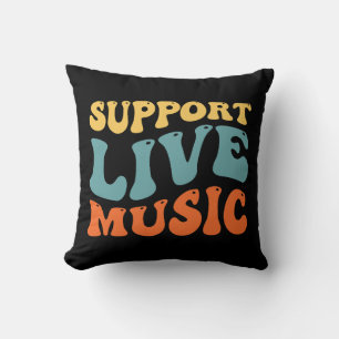 Support Live Music Throw Pillow