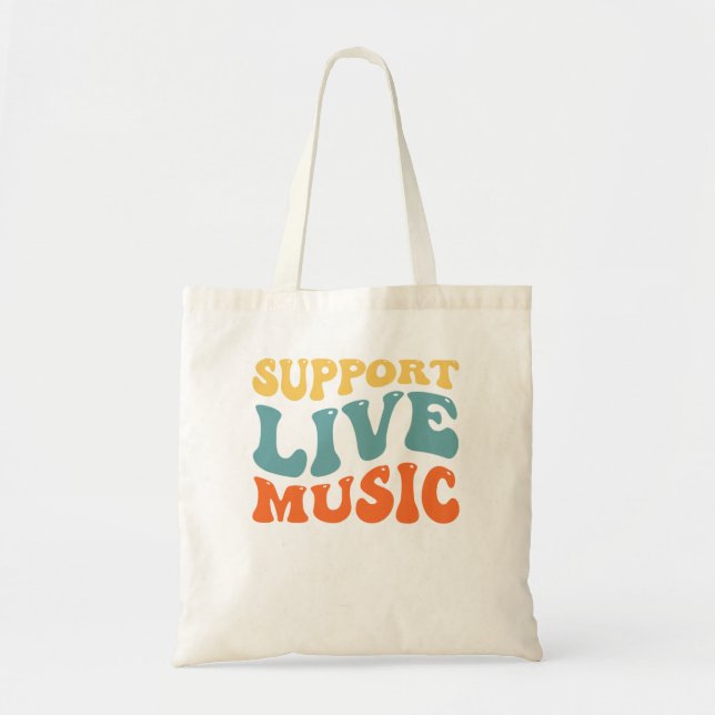Support Live Music Tote Bag (Front)