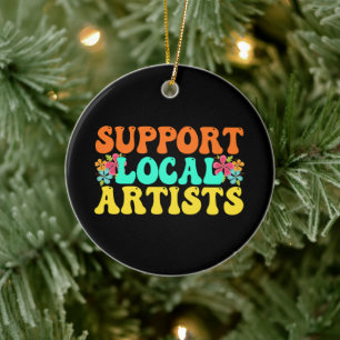 Support Local Artists For Music Lover Ceramic Ornament