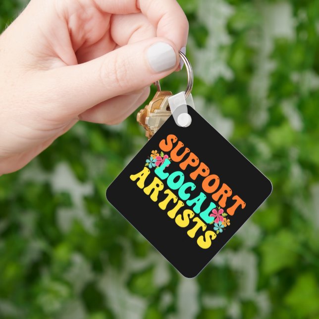 Support Local Artists For Music Lover Keychain (Hand)