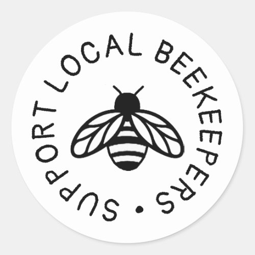 Support Local Beekeepers Cute Honeybee Icon Classic Round Sticker