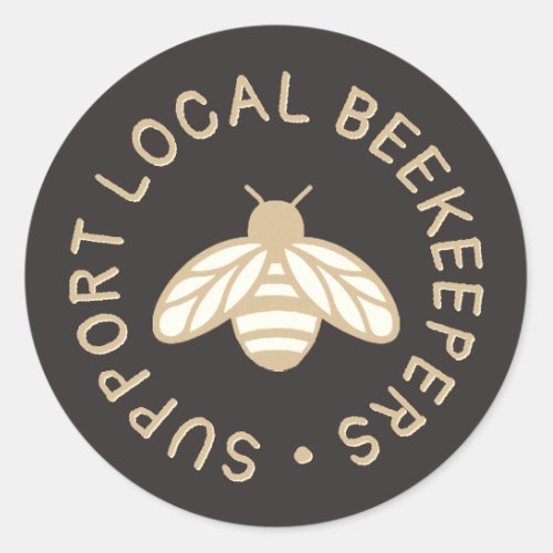 Support Local Beekeepers Cute Honeybee Icon Classic Round Sticker