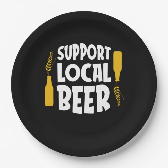 Support Local Beer Paper Plates (Front)
