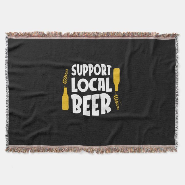 Support Local Beer Throw Blanket (Front)
