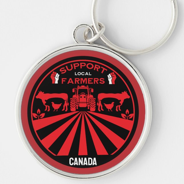 Support Local Canadian Farm Produce Keychain (Front)