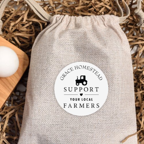 Support Local Farm Add Name Farmers Market Product Classic Round Sticker