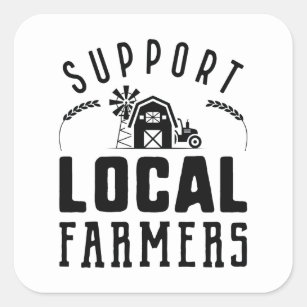 Support Local Farmers Square Sticker