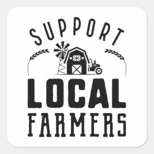Support Local Farmers Square Sticker