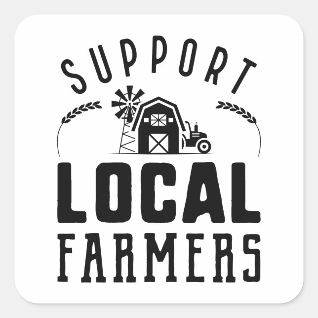 Support Local Farmers Square Sticker (Front)