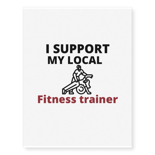 support local fitness trainer temporary tattoos (Front)