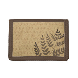 Support Local Floral Fern Pattern Wallet
