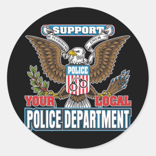 Support Local Police Classic Round Sticker