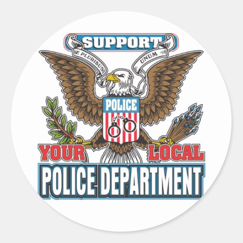 Support Local Police Classic Round Sticker