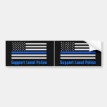 Support Local Police Thin Blue Line Bumper Sticker