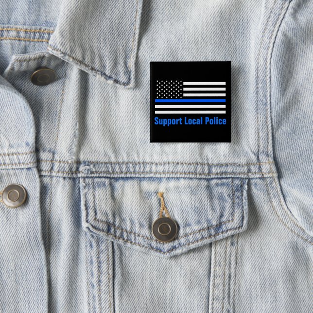 Support Local Police Thin Blue Line Button (In Situ)