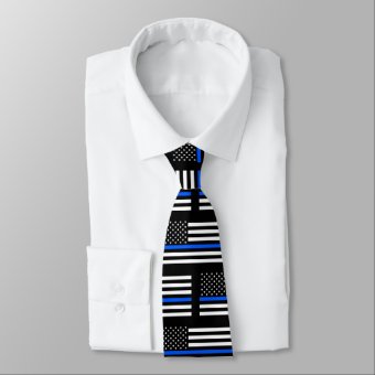 thin blue line neck tie