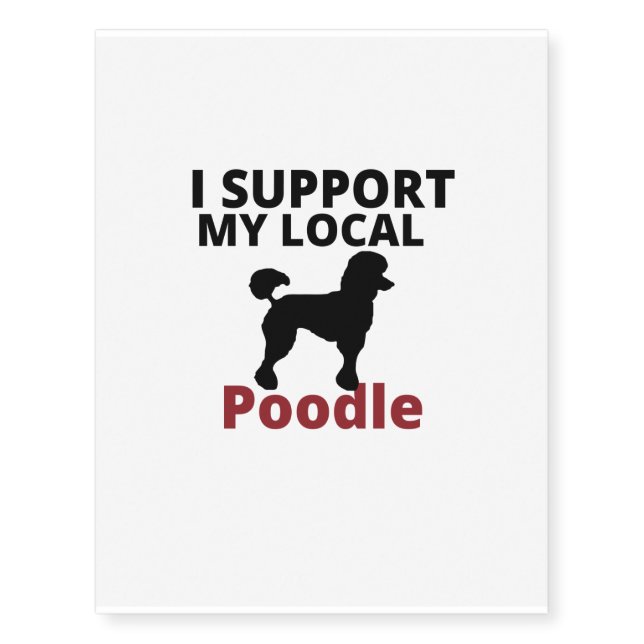 support local poodle temporary tattoos (Front)