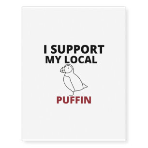 support local puffin temporary tattoos