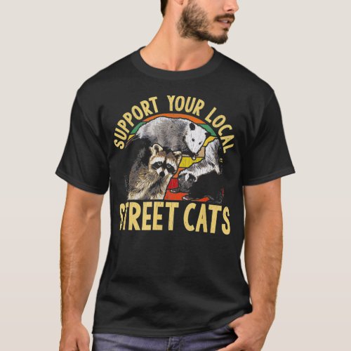 Support Local Street Cats Raccoon Classic TShirt