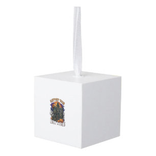 Support Local Witches Halloween Haunted House Pump Cube Ornament