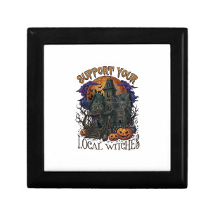 Support Local Witches Halloween Haunted House Pump Gift Box