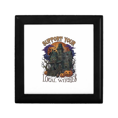 Support Local Witches Halloween Haunted House Pump Gift Box