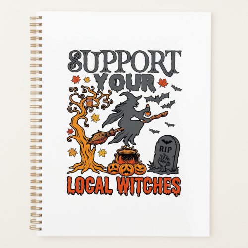 Support Local Witches Halloween Witch Cauldron Pum Planner