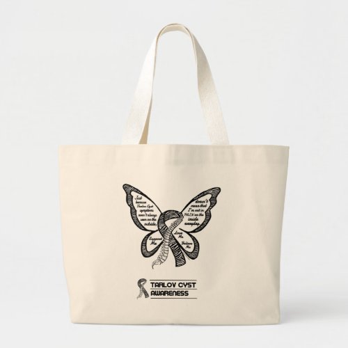 SupportLoveBelieveTarlov Cyst Large Tote Bag