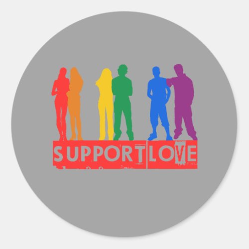 Support Love Classic Round Sticker