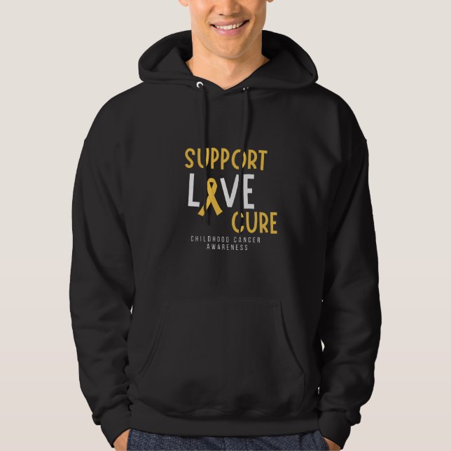 support love cure childhood cancer Pullover Hoodie (Front)
