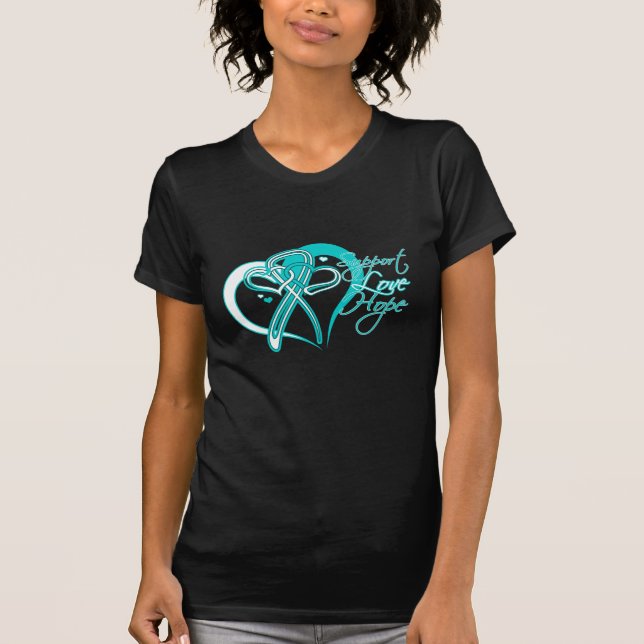 Support Love Hope - Cervical Cancer T-Shirt (Front)